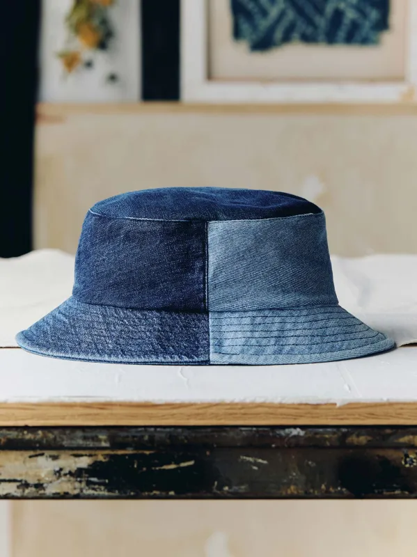love fades recycled denim bucket hat sold by Imogene + Willie