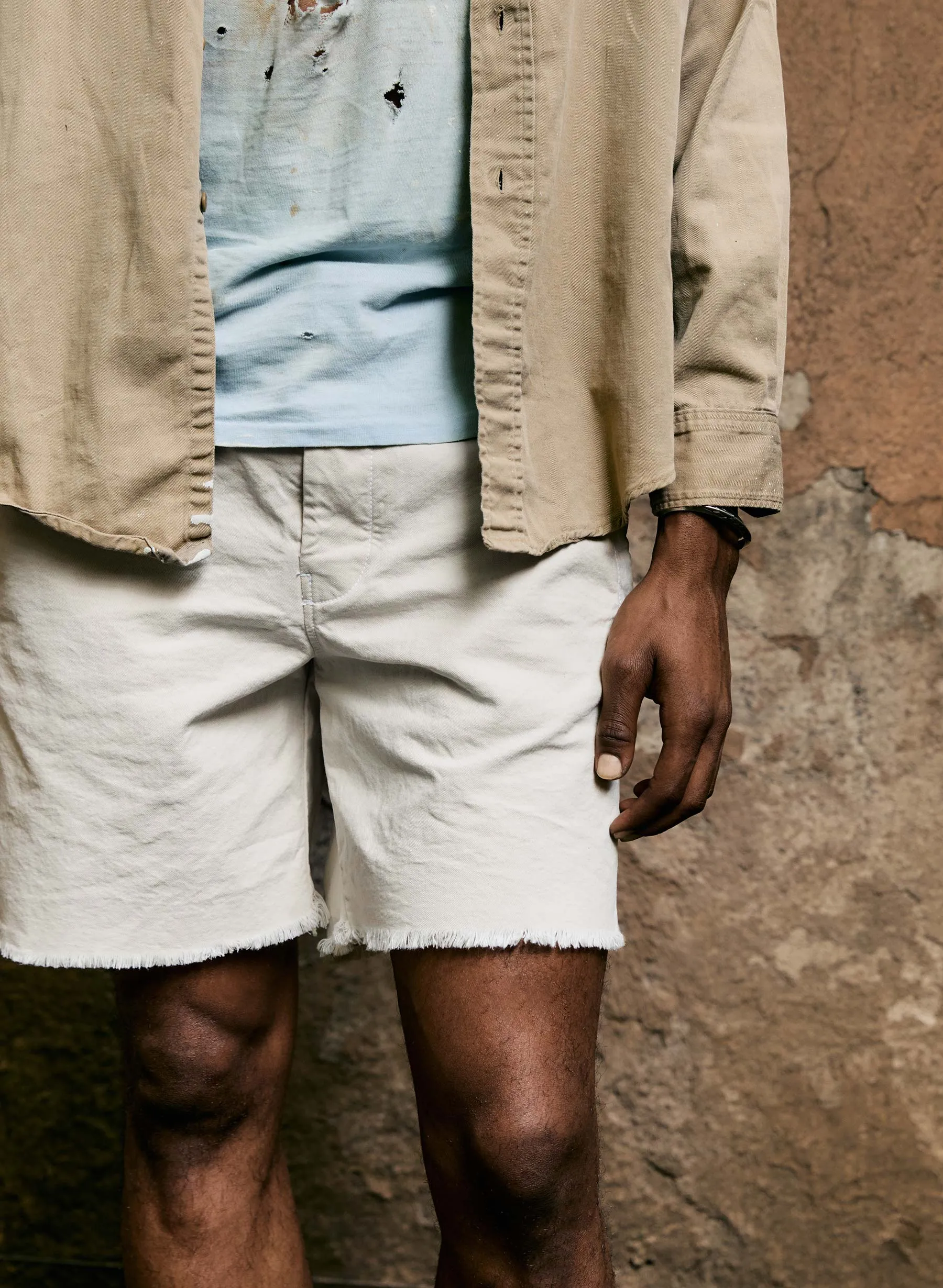 i+w x SKU cutoff chino in stone sold by Imogene + Willie product image thumbnail 4