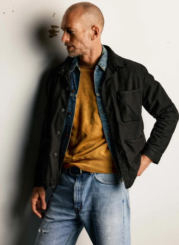 jack jacket in overdyed slate sold by Imogene + Willie