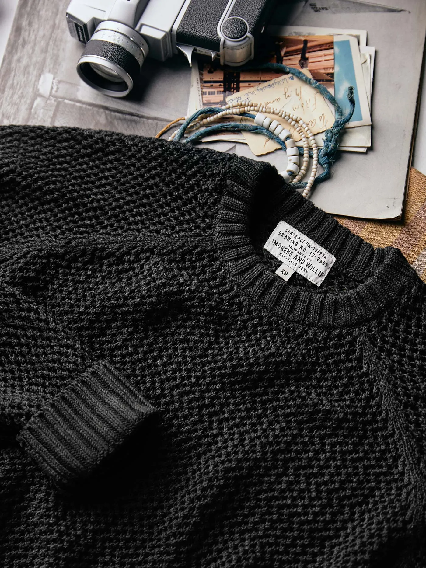 cascabel open weave sweater in black sold by Imogene + Willie product image thumbnail 5