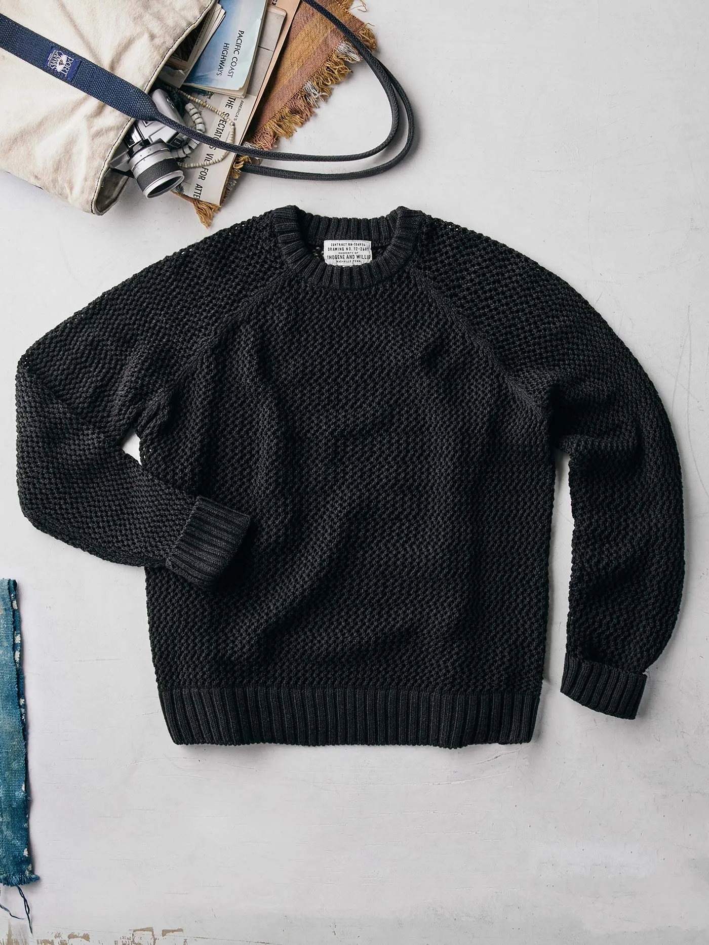 cascabel open weave sweater in black sold by Imogene + Willie product image thumbnail 4