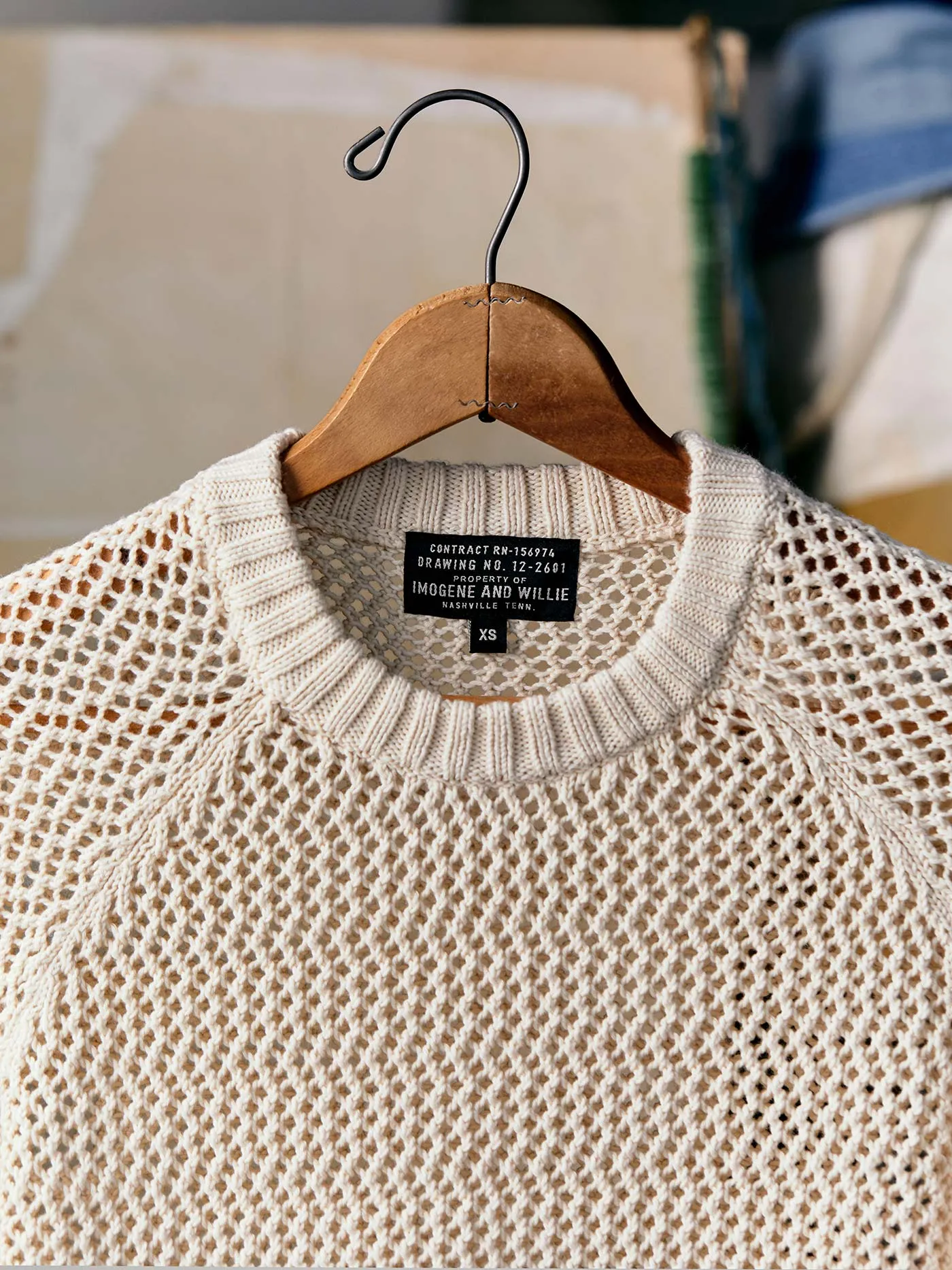 cascabel open weave sweater in natural sold by Imogene + Willie product image thumbnail 2
