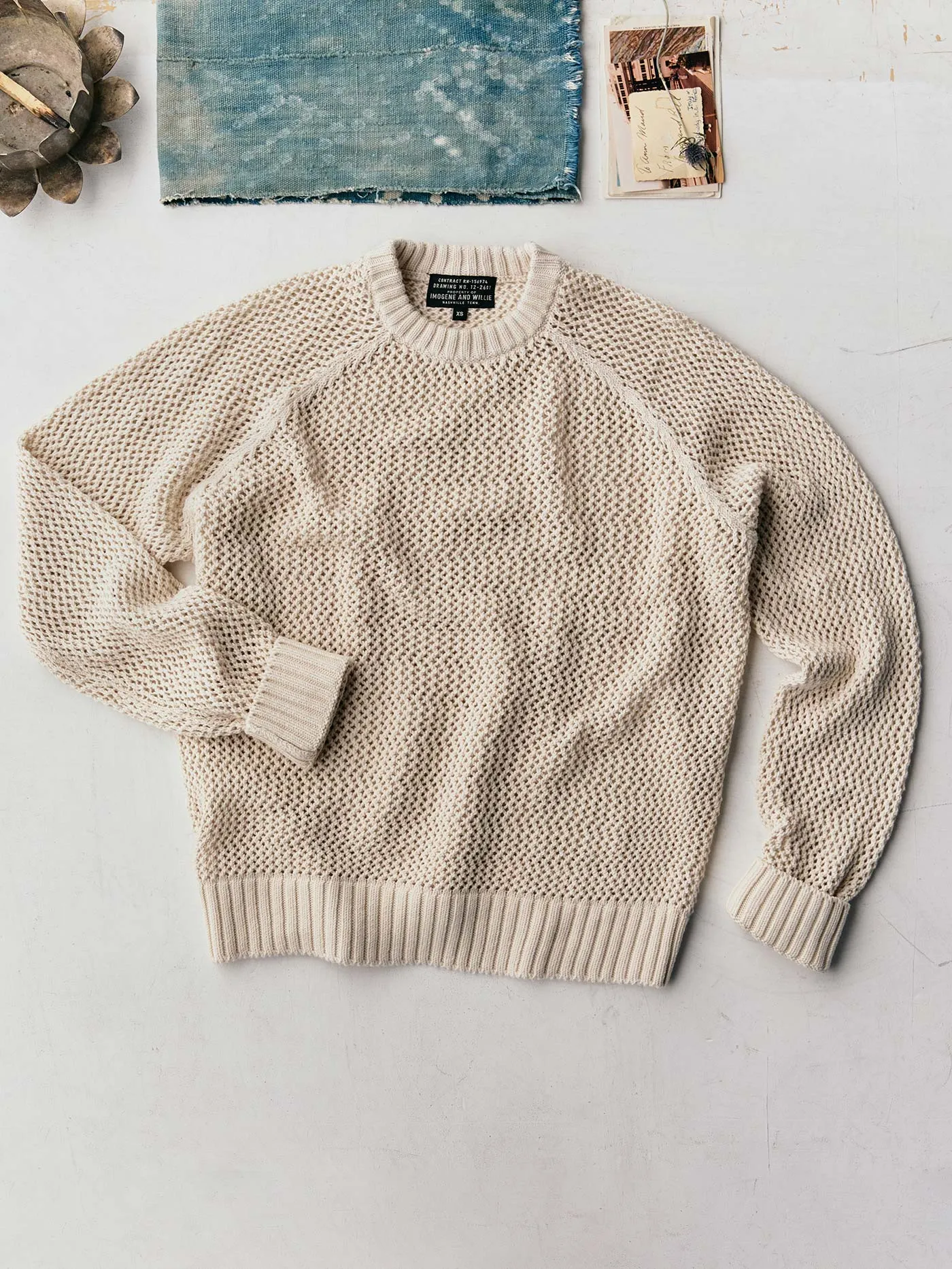 cascabel open weave sweater in natural sold by Imogene + Willie product image thumbnail 4