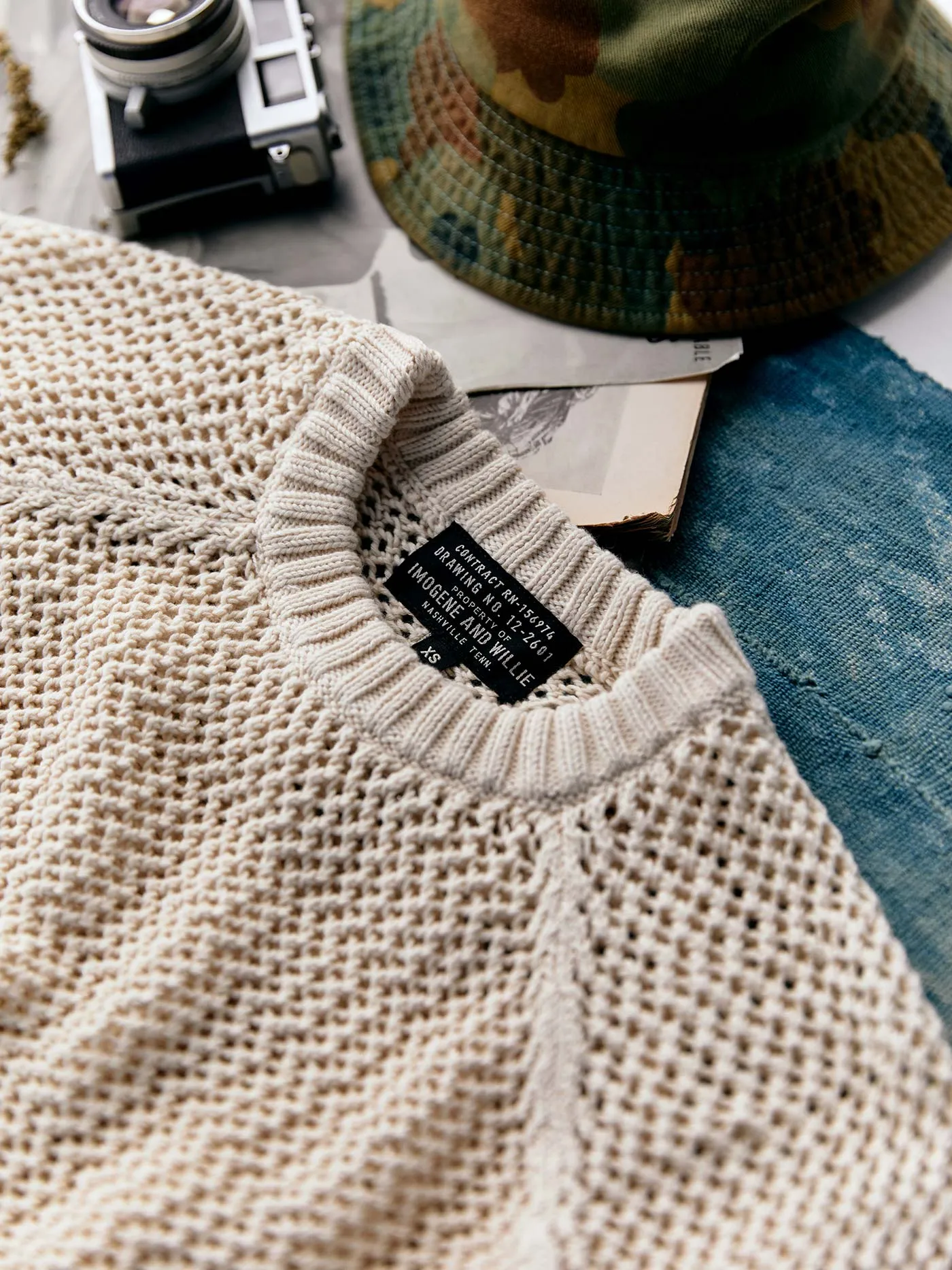 cascabel open weave sweater in natural sold by Imogene + Willie product image thumbnail 5