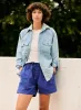 the canvas lounge short in klein blue sold by Imogene + Willie