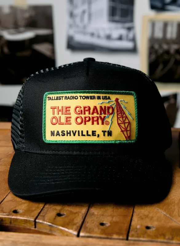 the i+w x opry "radio tower" trucker sold by Imogene + Willie
