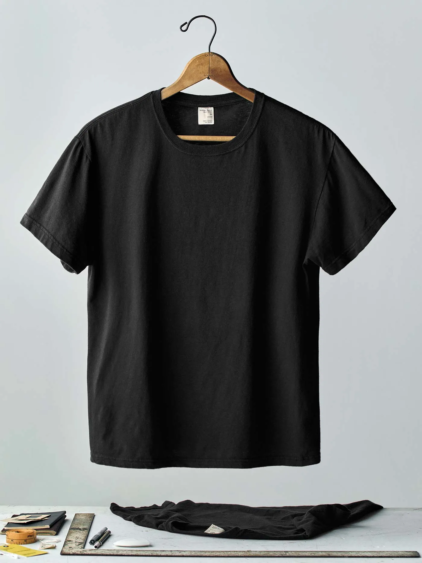 the cotton project tee in faded black sold by Imogene + Willie