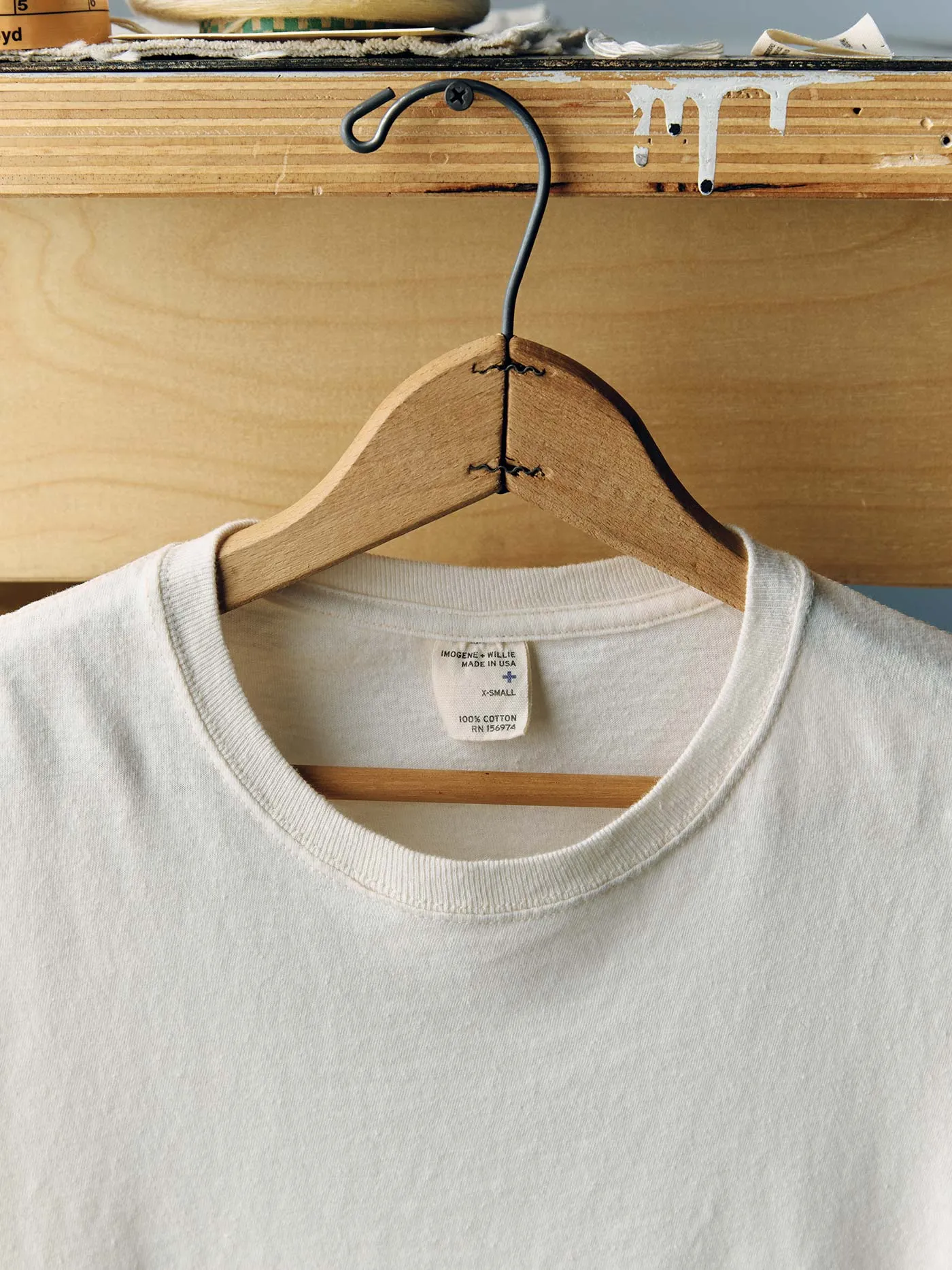 the cotton project tee in vintage white (2-pack) sold by Imogene + Willie product image thumbnail 2