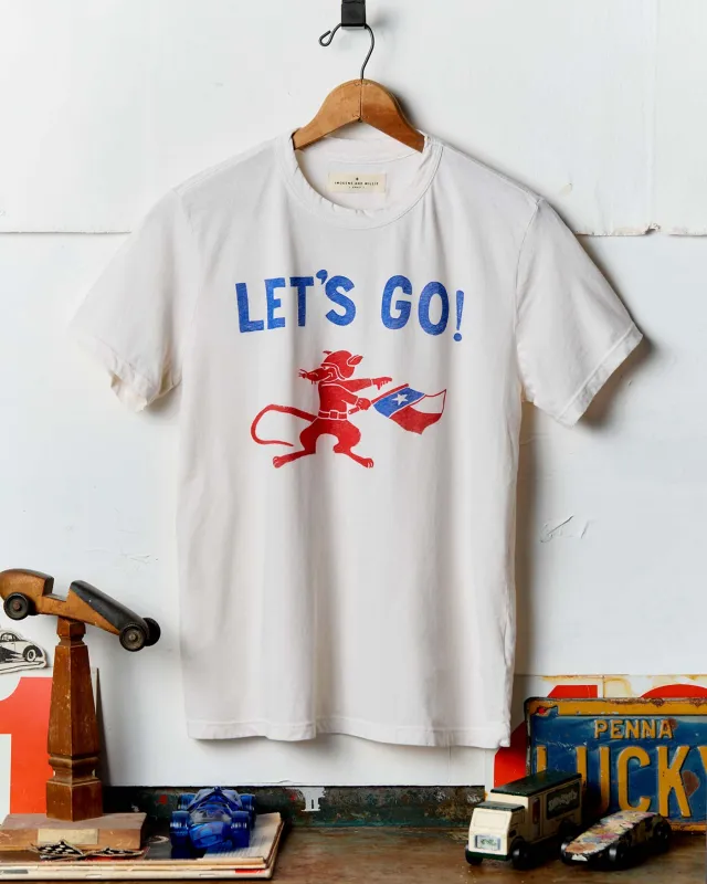 the "let's go" tee sold by Imogene + Willie