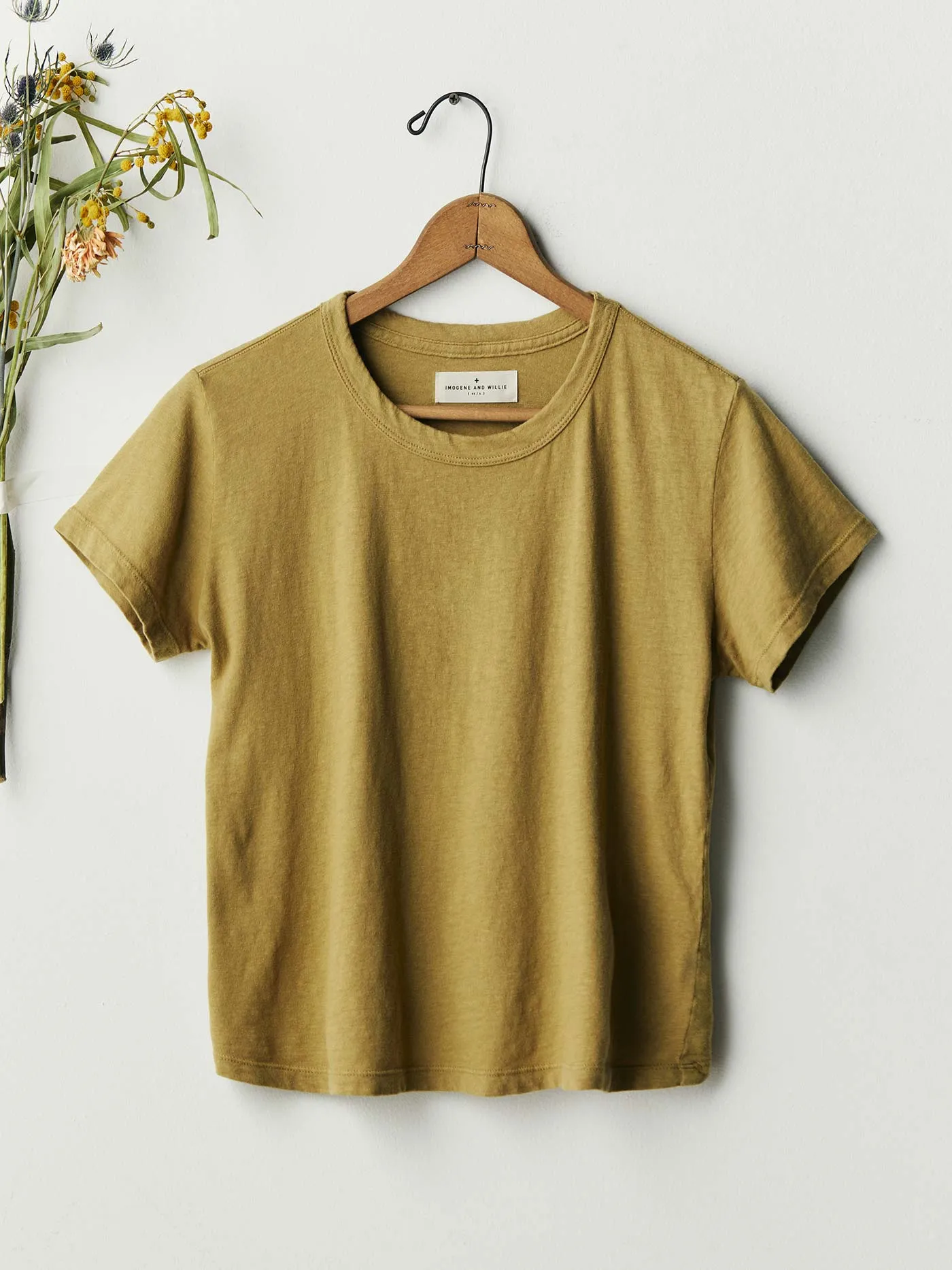 the drop tee in desert green sold by Imogene + Willie product image thumbnail 4