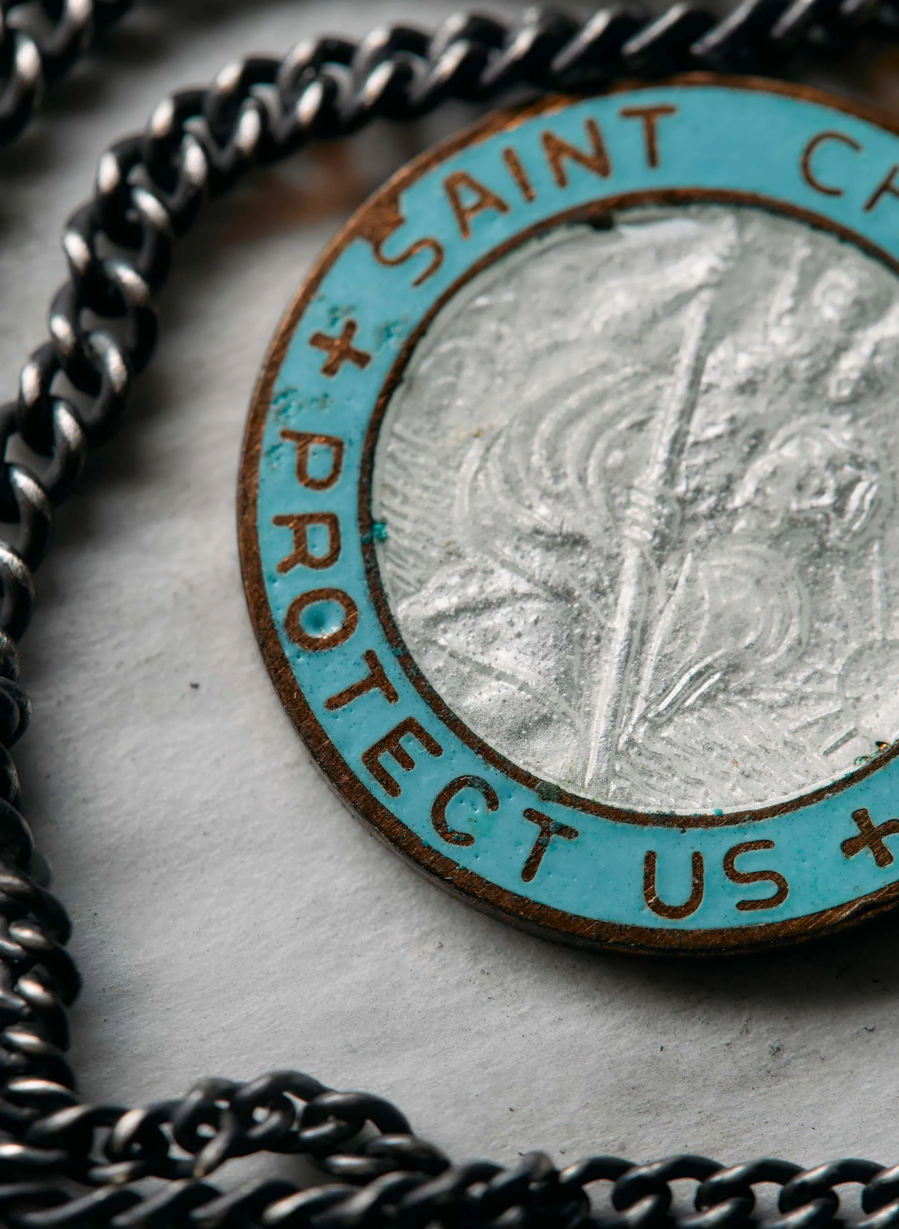 vintage "st. christopher" medal pendant sold by Imogene + Willie product image thumbnail 3