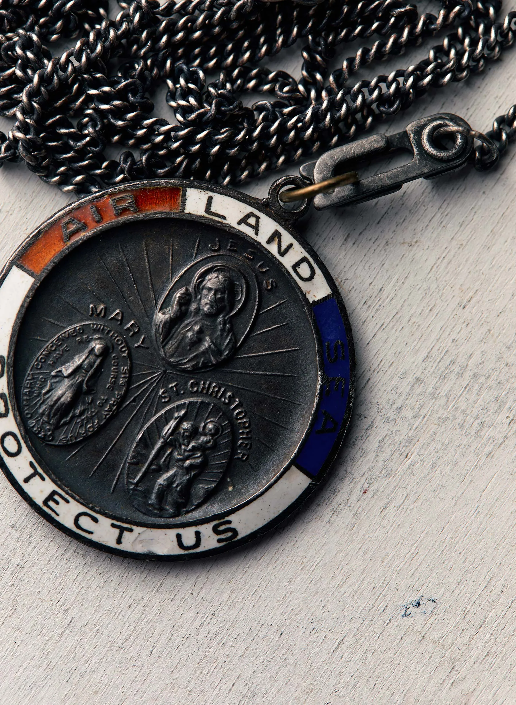vintage "st. christopher" medal pendant sold by Imogene + Willie product image thumbnail 3