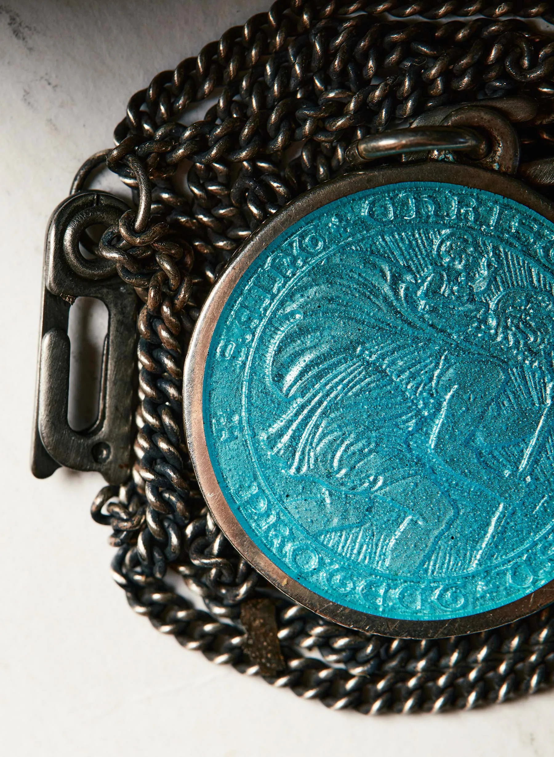 vintage "st. christopher" medal pendant sold by Imogene + Willie product image thumbnail 2