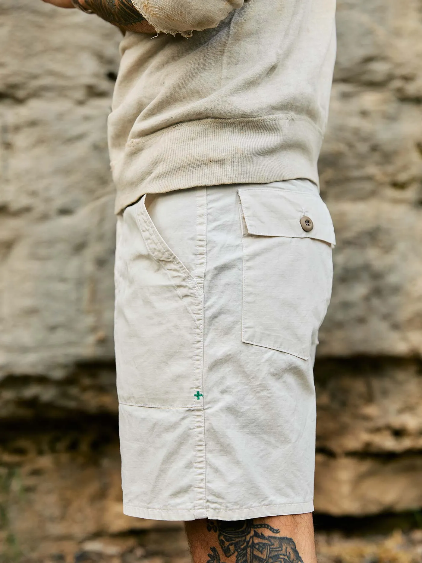 the ripstop fatigue short in stone sold by Imogene + Willie product image thumbnail 4