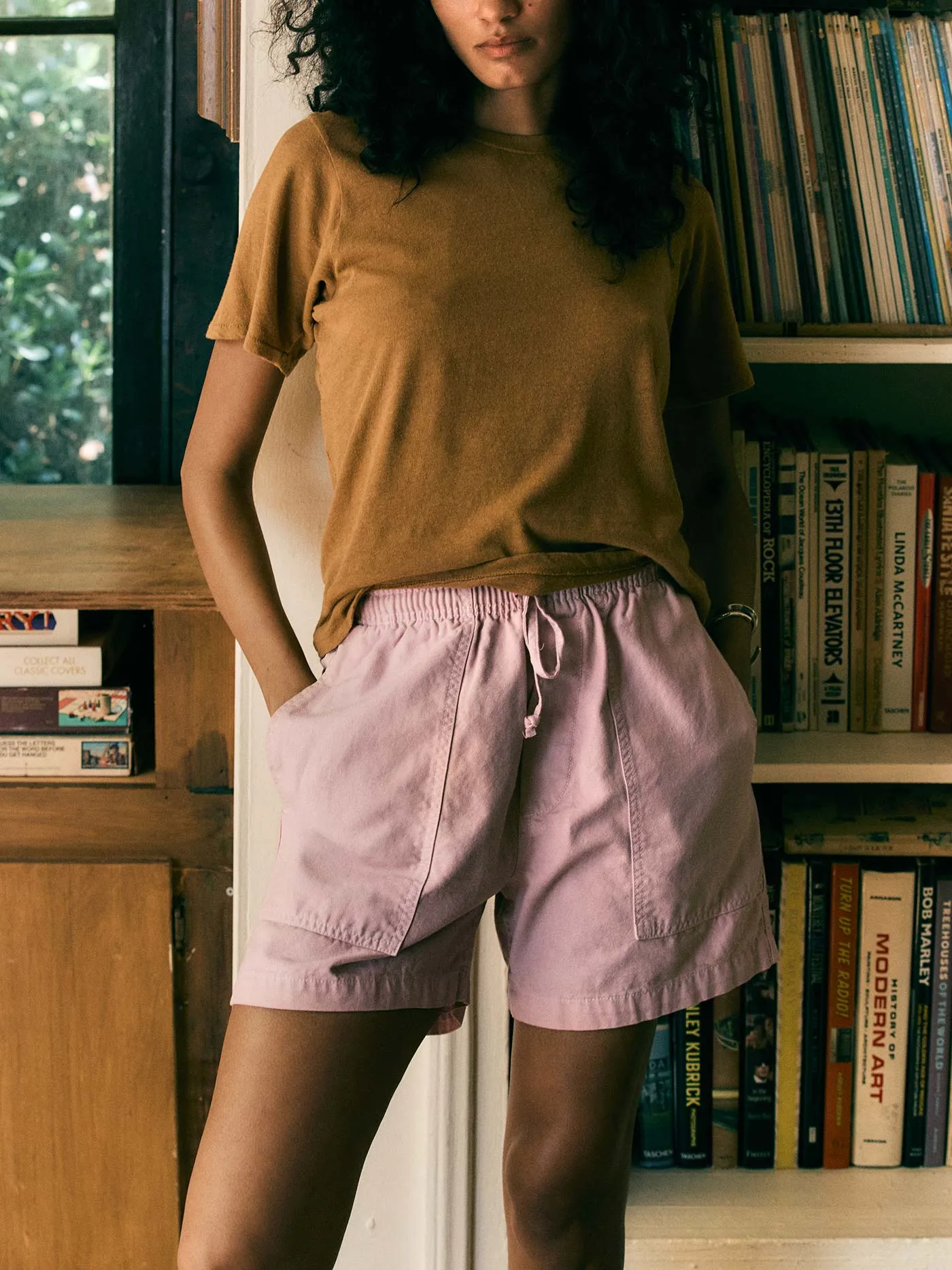 the canvas lounge short in pink stone sold by Imogene + Willie product image thumbnail 5