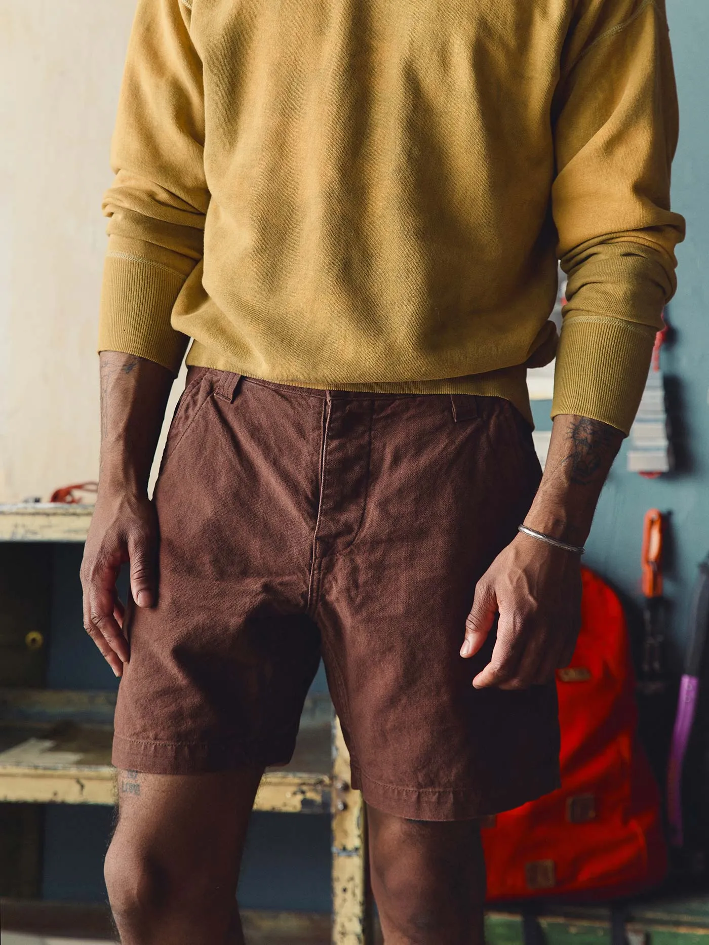 the mountain short in brown sold by Imogene + Willie