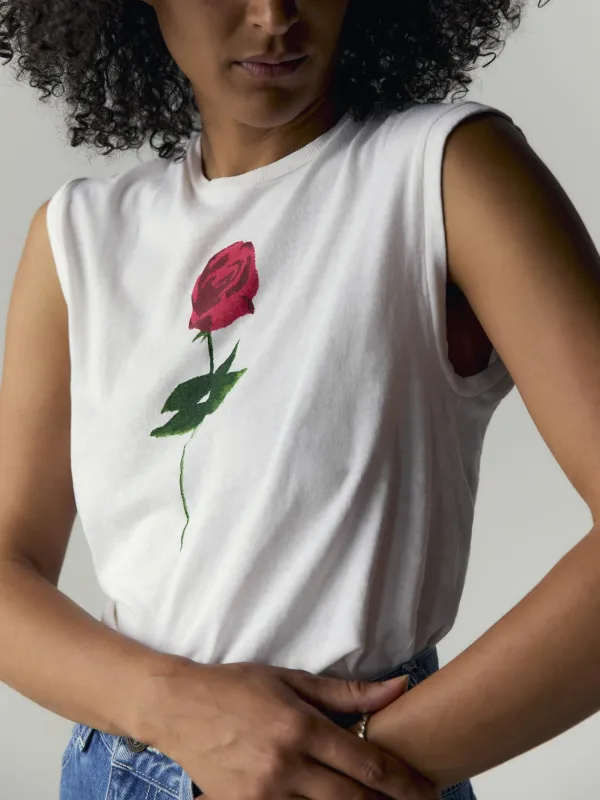 the "rose" muscle tee sold by Imogene + Willie