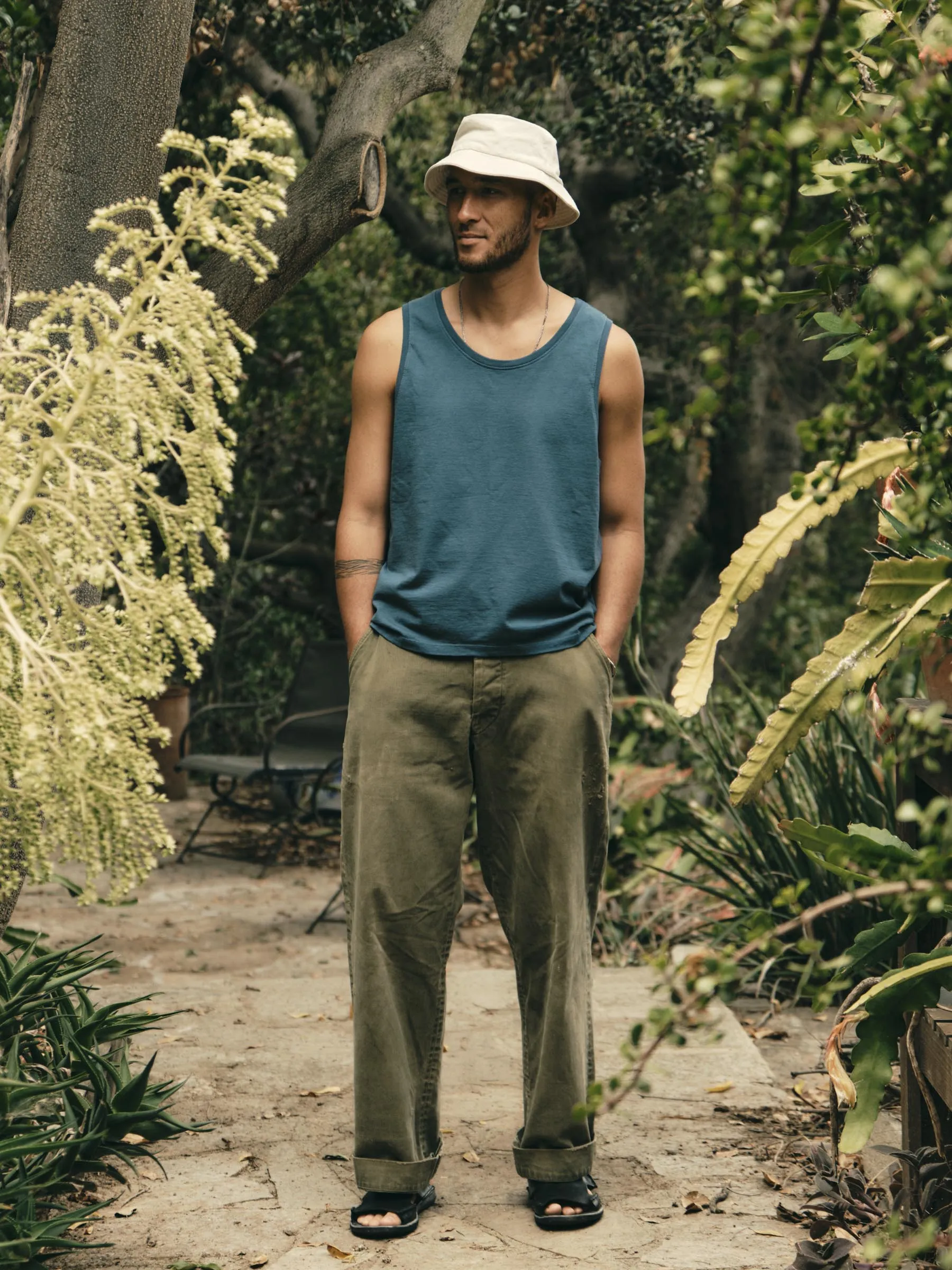 midweight box tank in teal sold by Imogene + Willie product image thumbnail 3