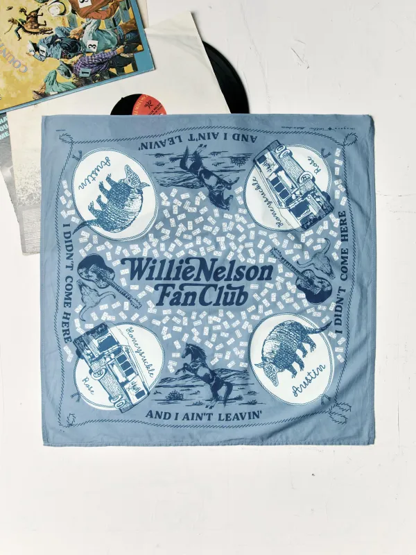 i+w x willie nelson "fan club" bandana sold by Imogene + Willie