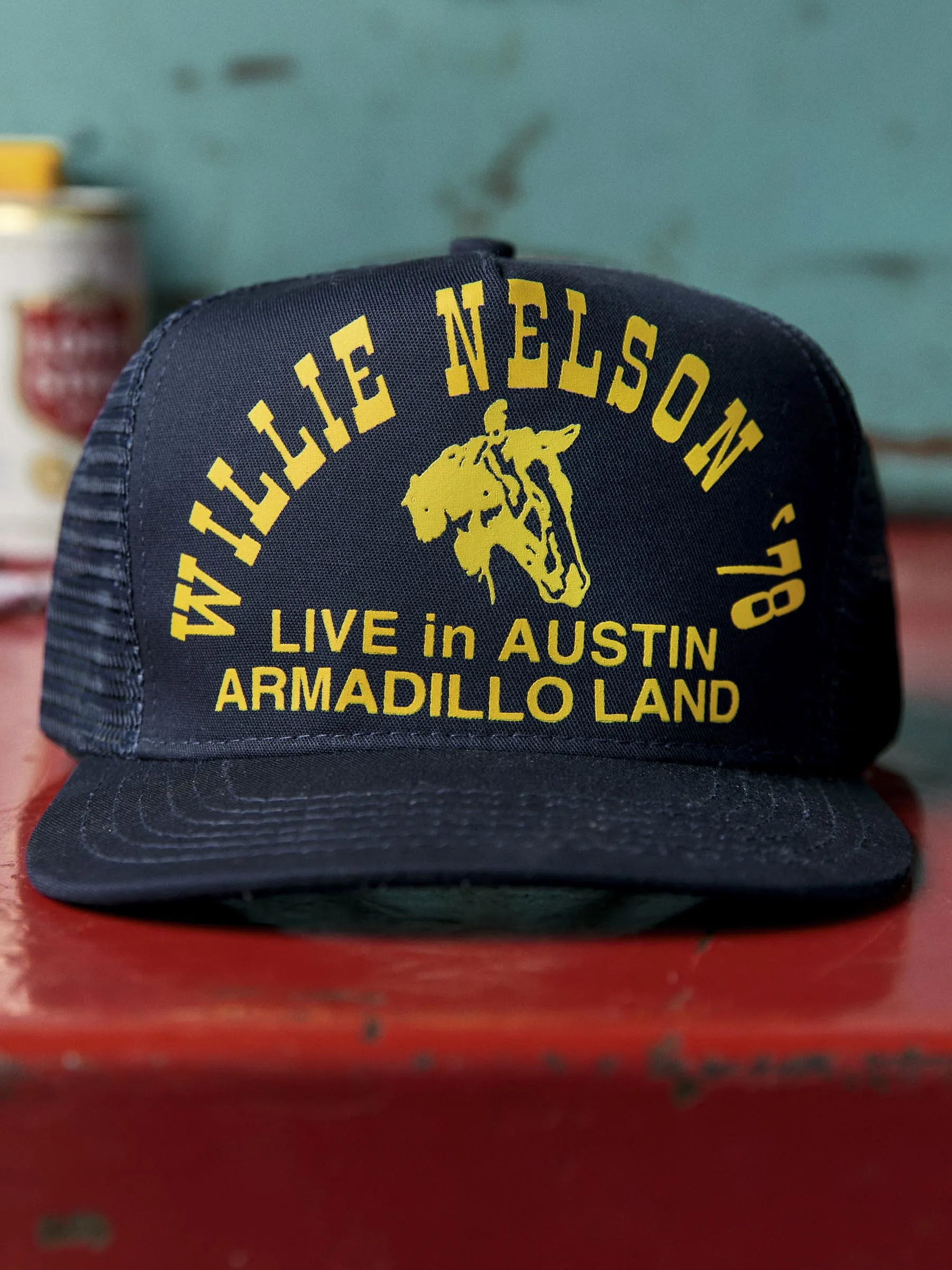 i+w x willie nelson "live in austin" trucker sold by Imogene + Willie