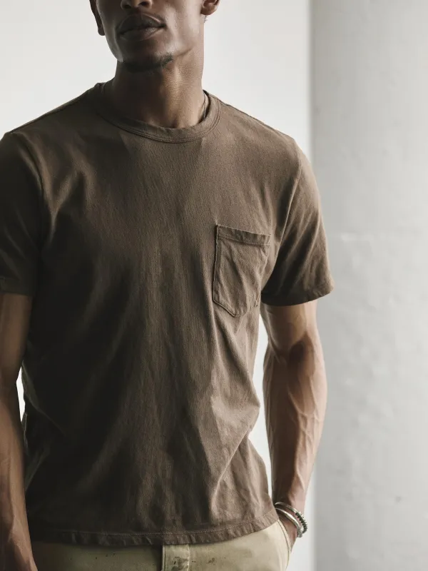 brown knit pocket tee sold by Imogene + Willie