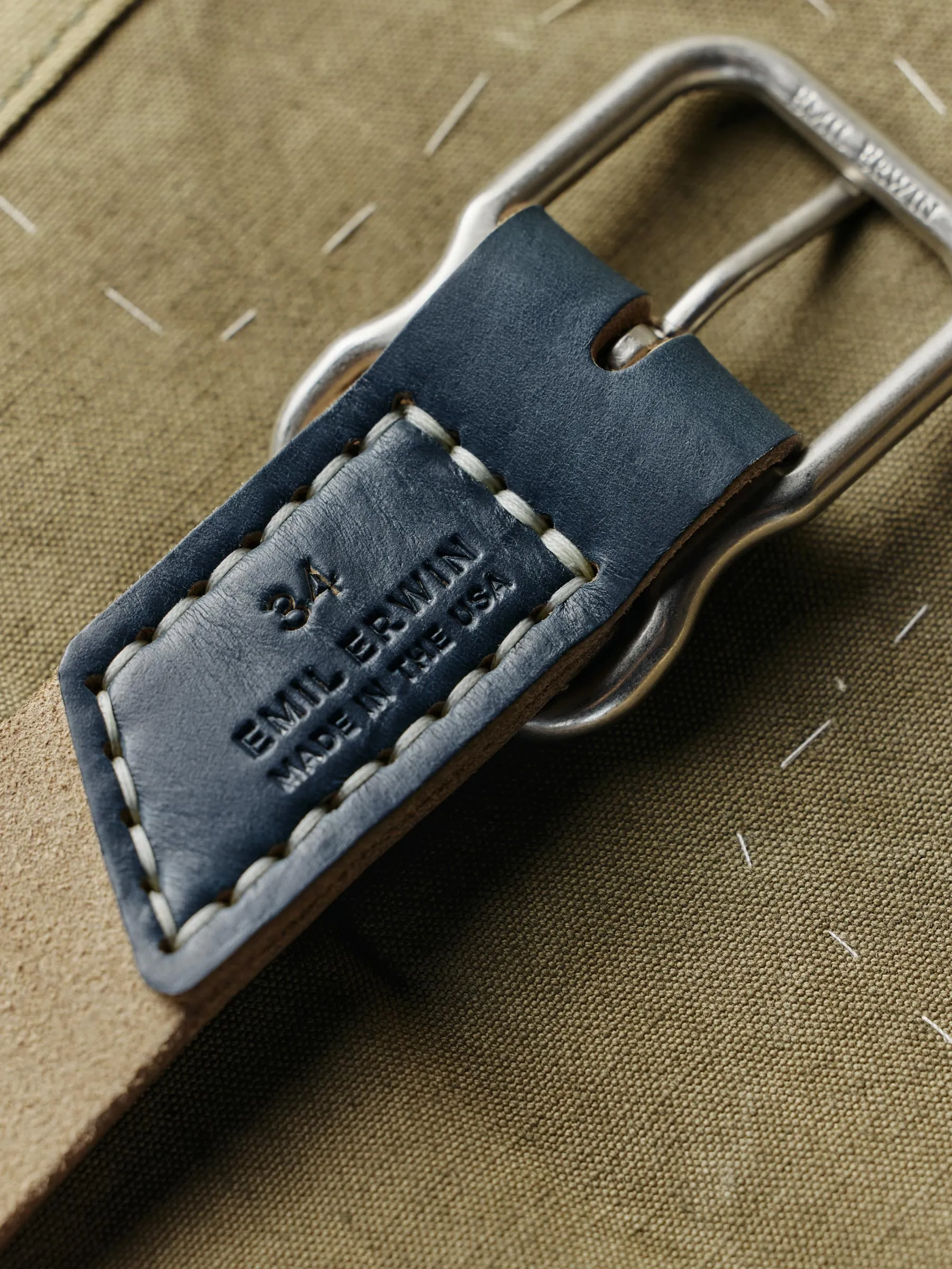 Emil Erwin Signature Belt Blue sold by Imogene + Willie product image thumbnail 5