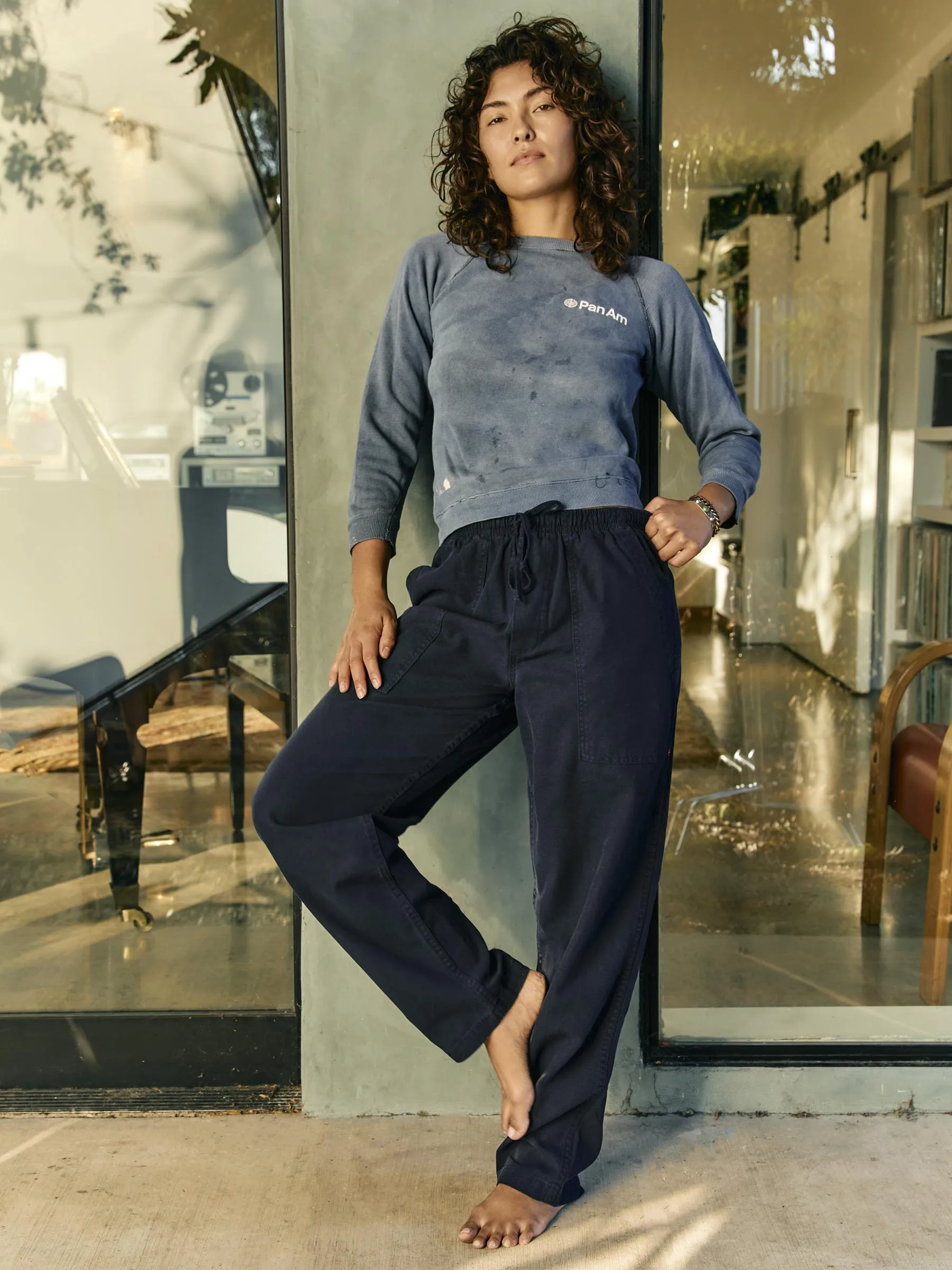 ventura chore pant in navy sold by Imogene + Willie