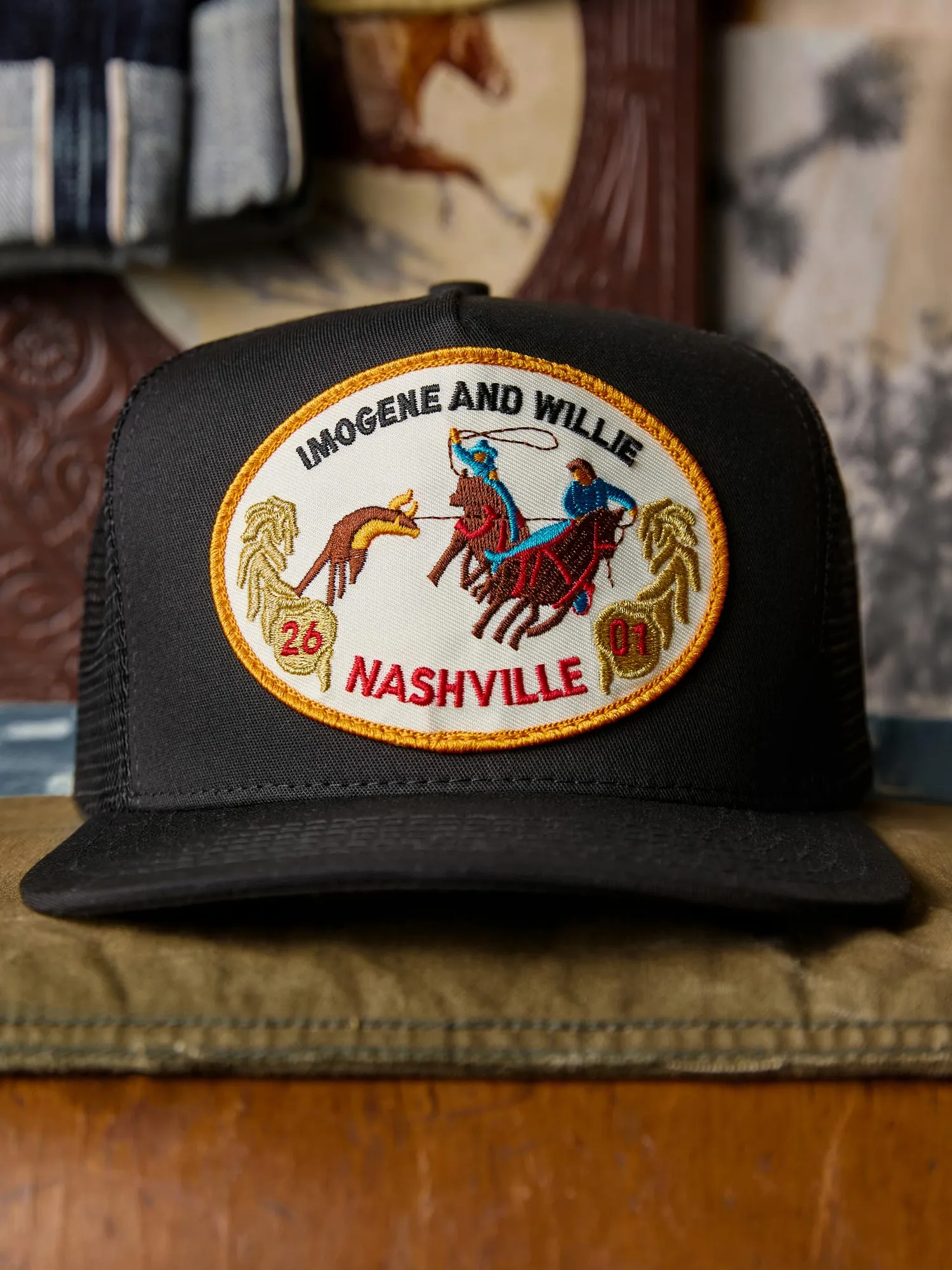 the "roundup" trucker sold by Imogene + Willie