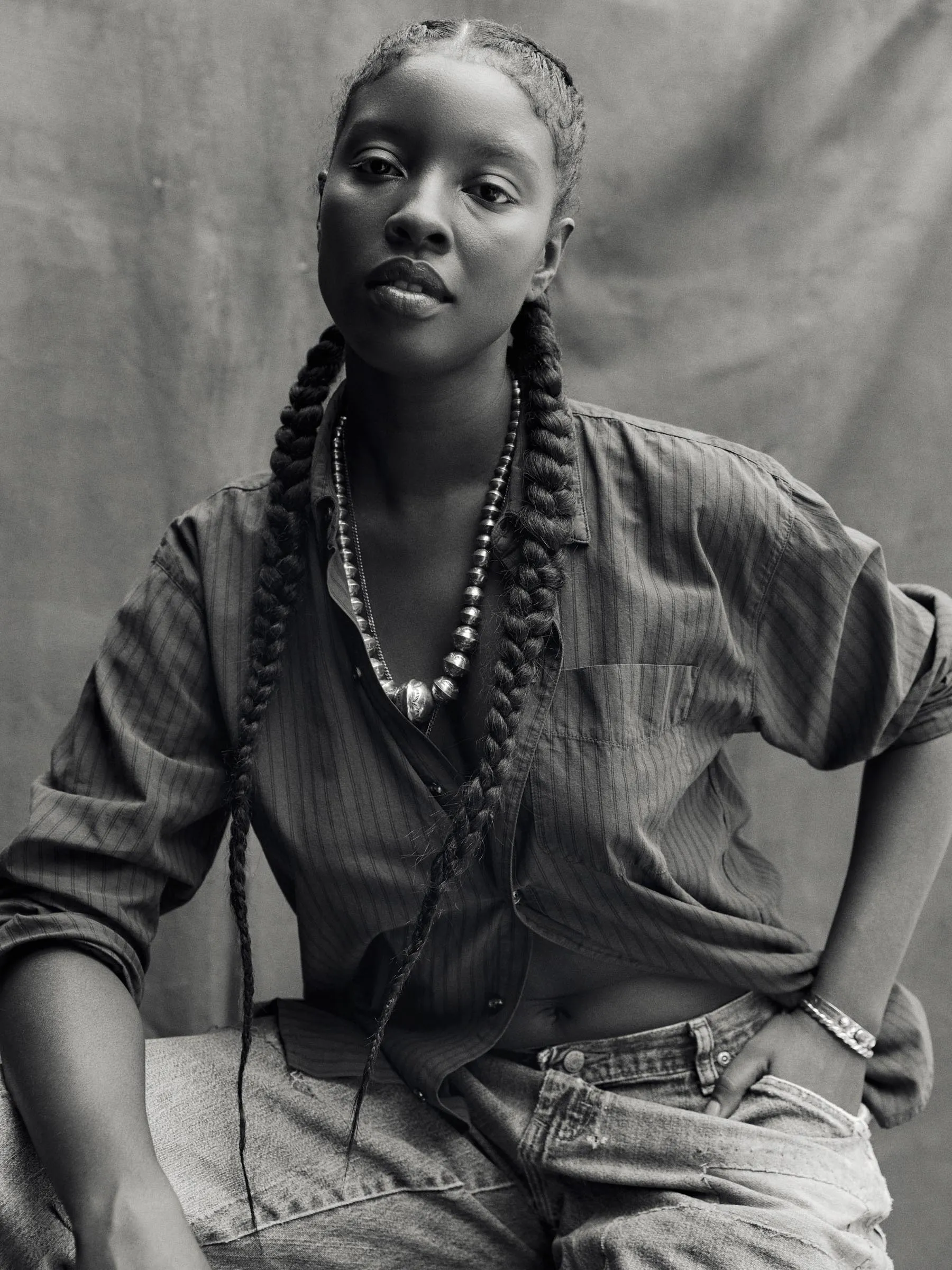 clyde brown striped cotton button up sold by Imogene + Willie product image thumbnail 5