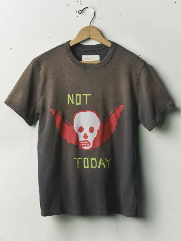 the "not today" tee in faded black sold by Imogene + Willie