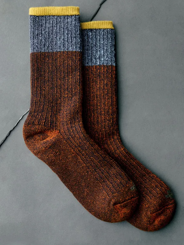 ribbed boot sock in sunset sold by Imogene + Willie