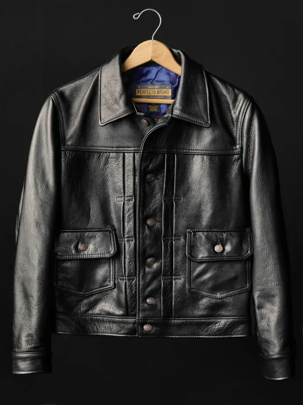 i+w x Schott NYC cowhide trucker jacket sold by Imogene + Willie
