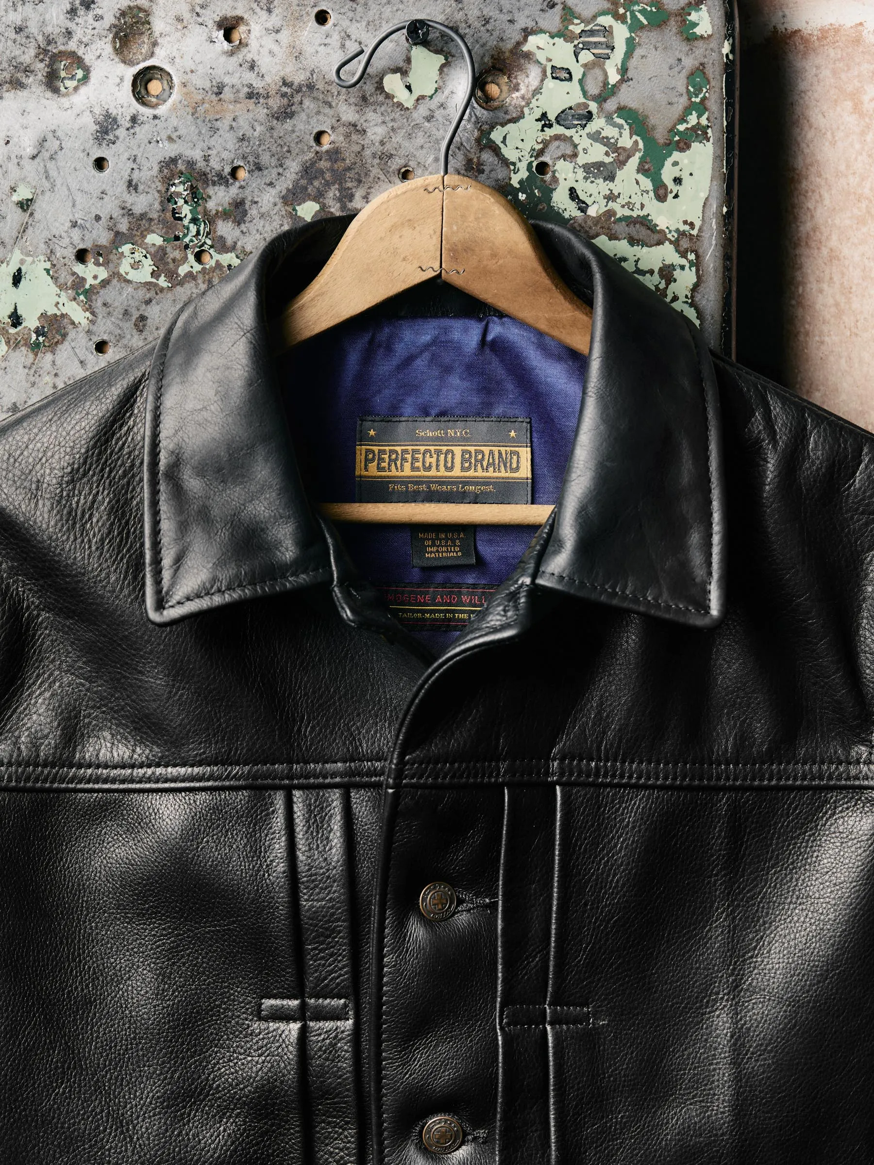 i+w x Schott NYC cowhide trucker jacket sold by Imogene + Willie product image thumbnail 5