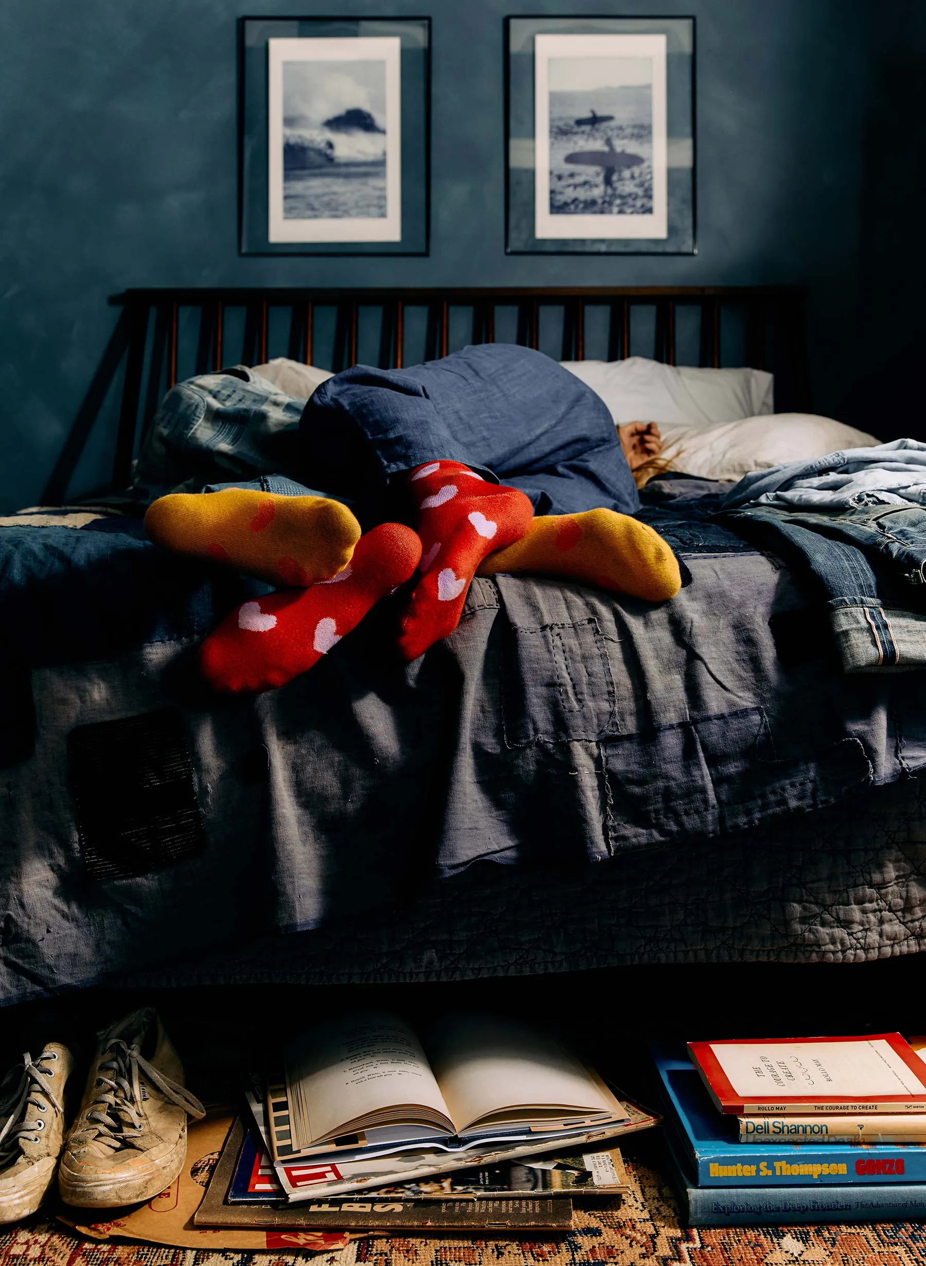 heart sock in poppy sold by Imogene + Willie product image thumbnail 3