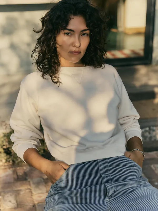 penny sweatshirt in vintage white made by Imogene + Willie