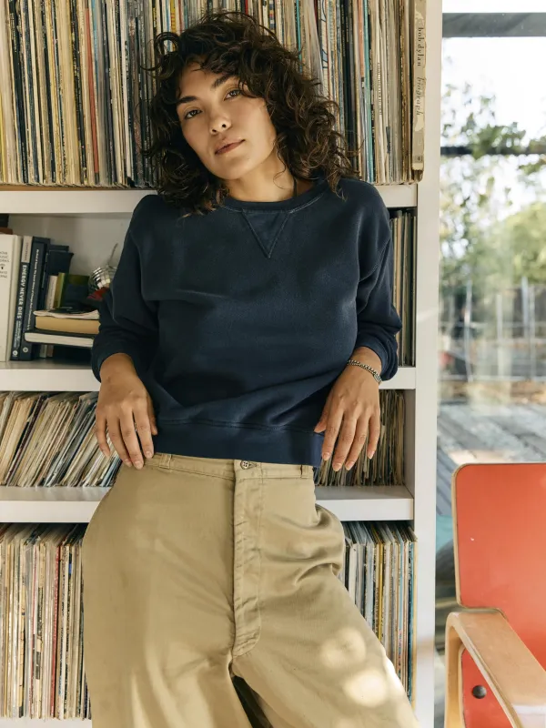 penny sweatshirt in navy sold by Imogene + Willie