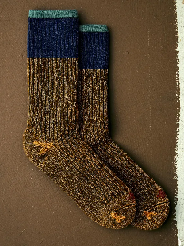 ribbed boot sock in bonfire sold by Imogene + Willie