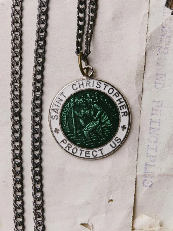 vintage "st. christopher" medal pendant sold by Imogene + Willie
