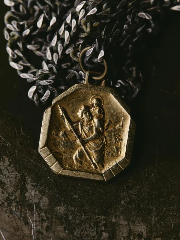 vintage "st. christopher" medal pendant sold by Imogene + Willie