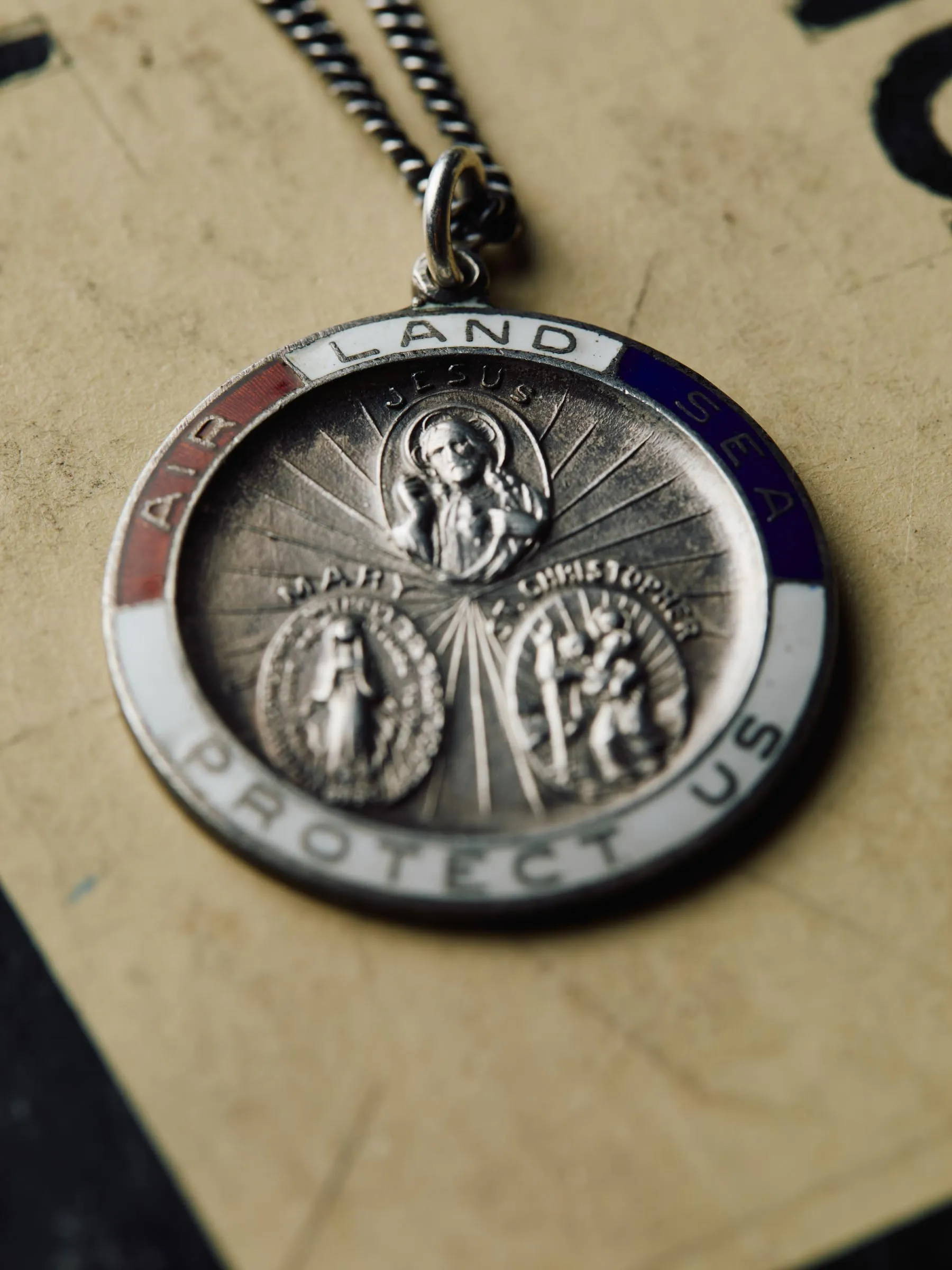 vintage "st. christopher" medal pendant sold by Imogene + Willie product image thumbnail 3