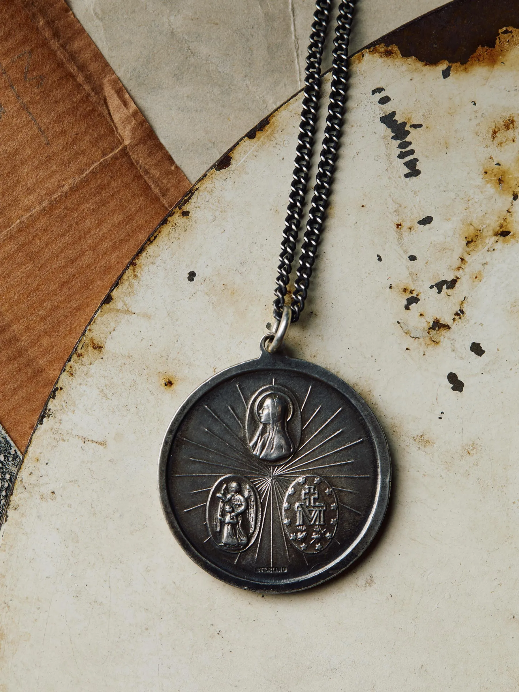 vintage "st. christopher" medal pendant sold by Imogene + Willie product image thumbnail 2