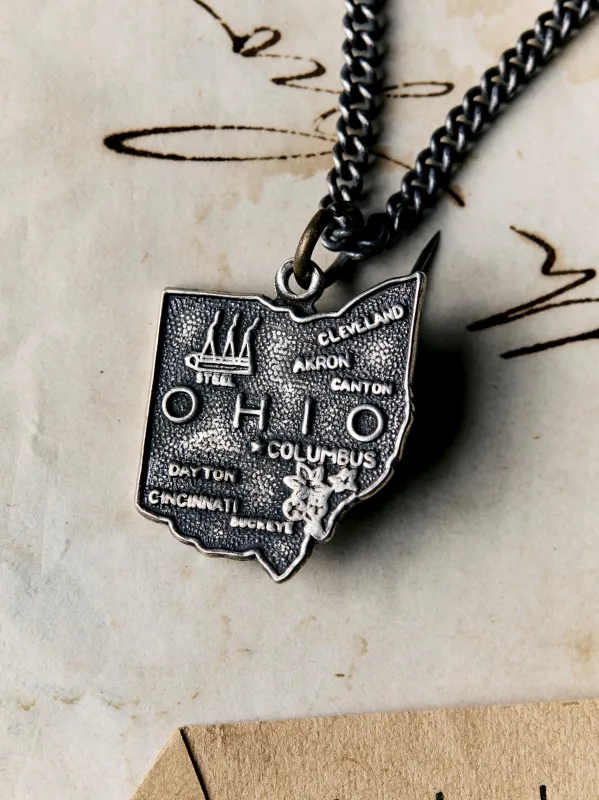 vintage "ohio" silver pendant made by Imogene + Willie