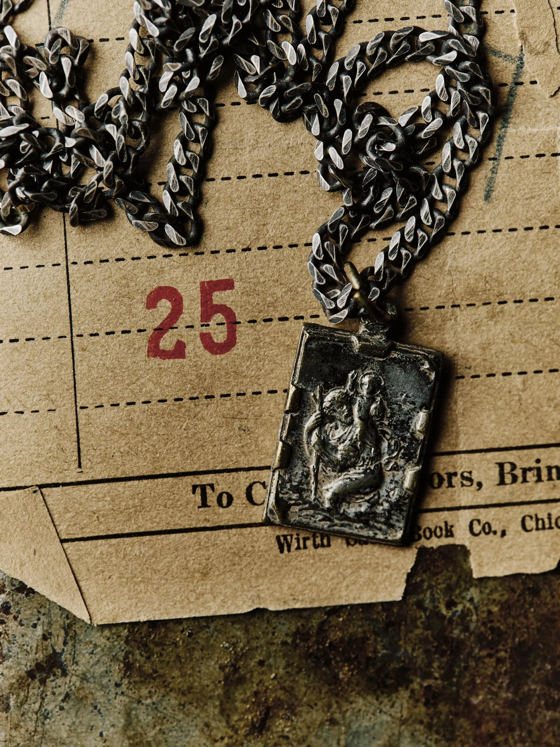 vintage "st. christopher" medal pendant sold by Imogene + Willie product image thumbnail 3