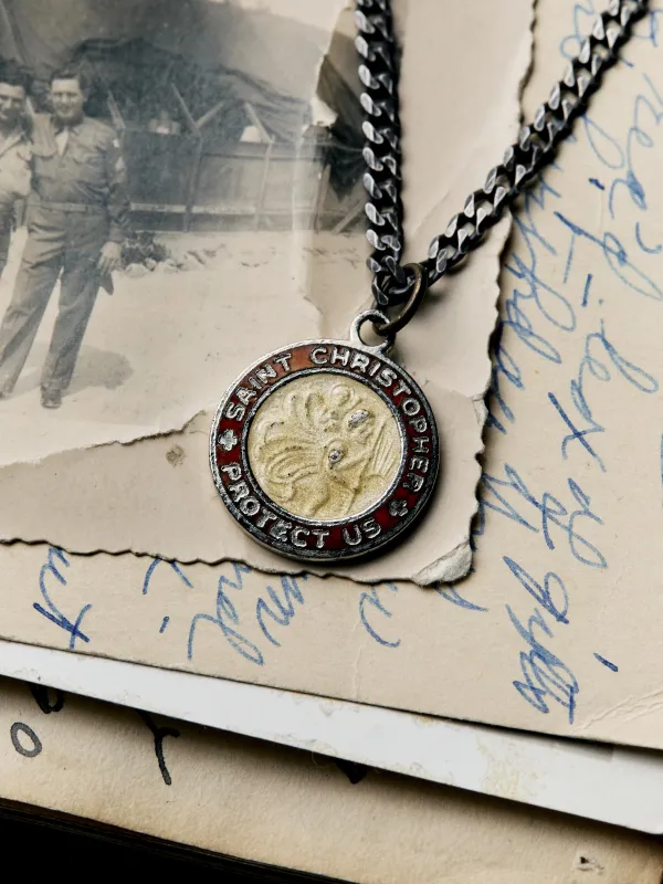 vintage "st. christopher" medal pendant sold by Imogene + Willie