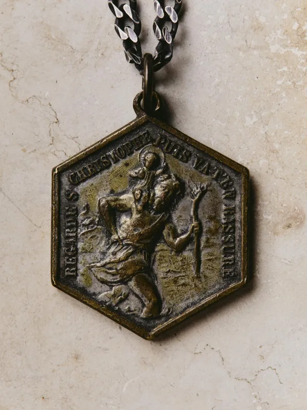 vintage "st. christopher" medal pendant sold by Imogene + Willie