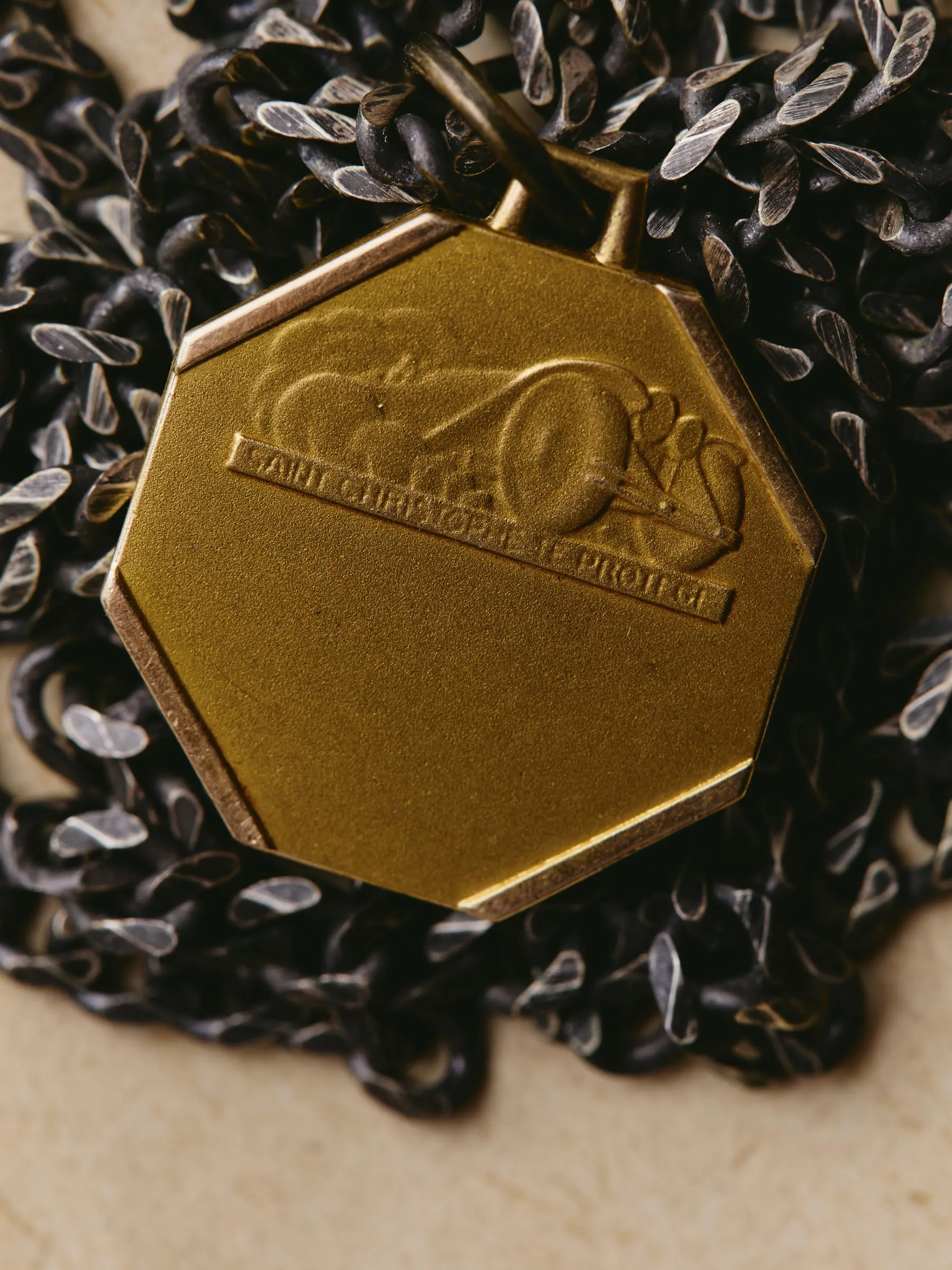 vintage "st. christopher" medal pendant sold by Imogene + Willie product image thumbnail 4