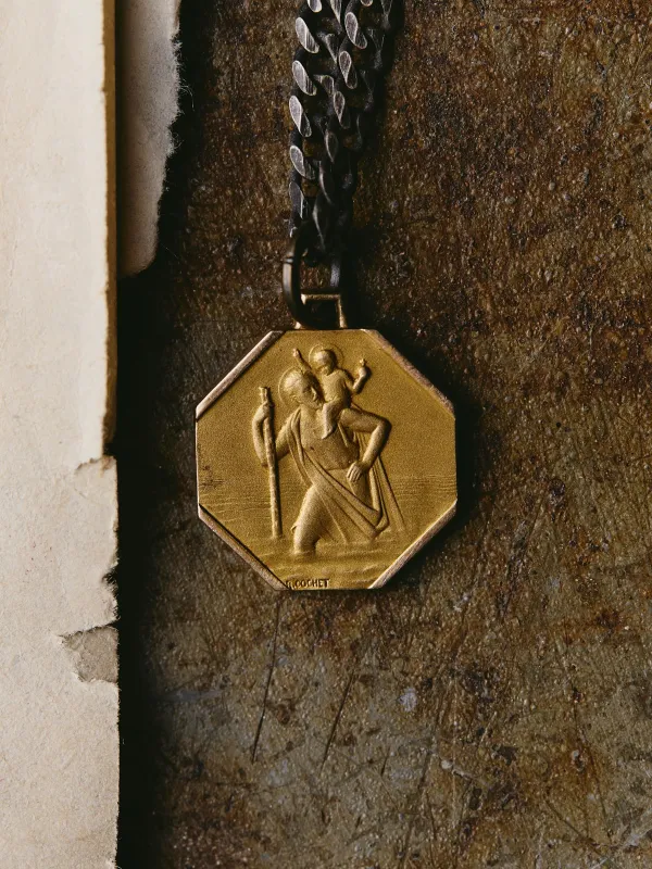 vintage "st. christopher" medal pendant sold by Imogene + Willie