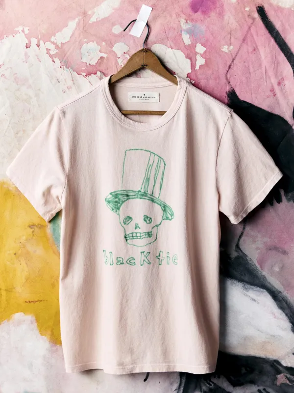 handpainted "black tie" tee sold by Imogene + Willie