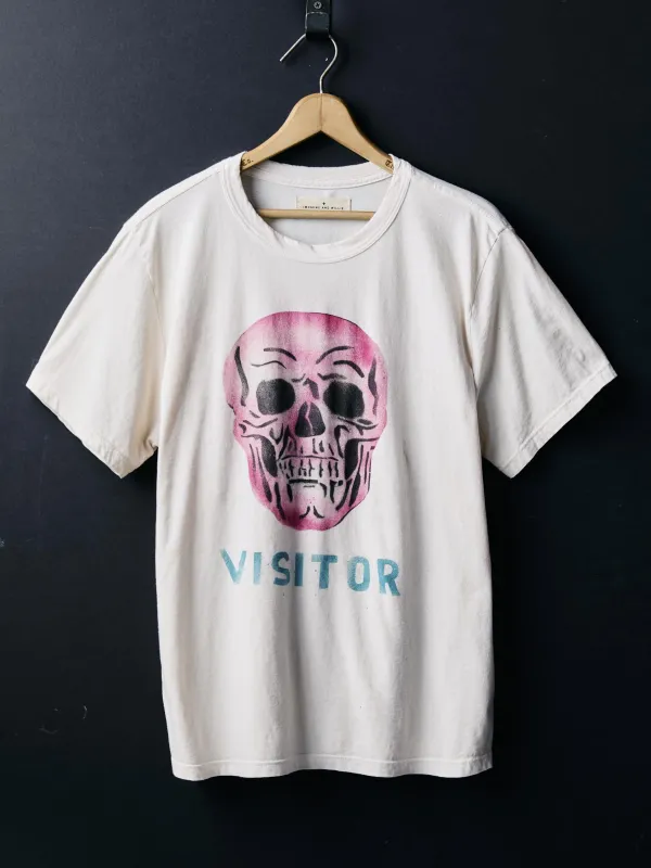 handpainted "visitor" tee sold by Imogene + Willie