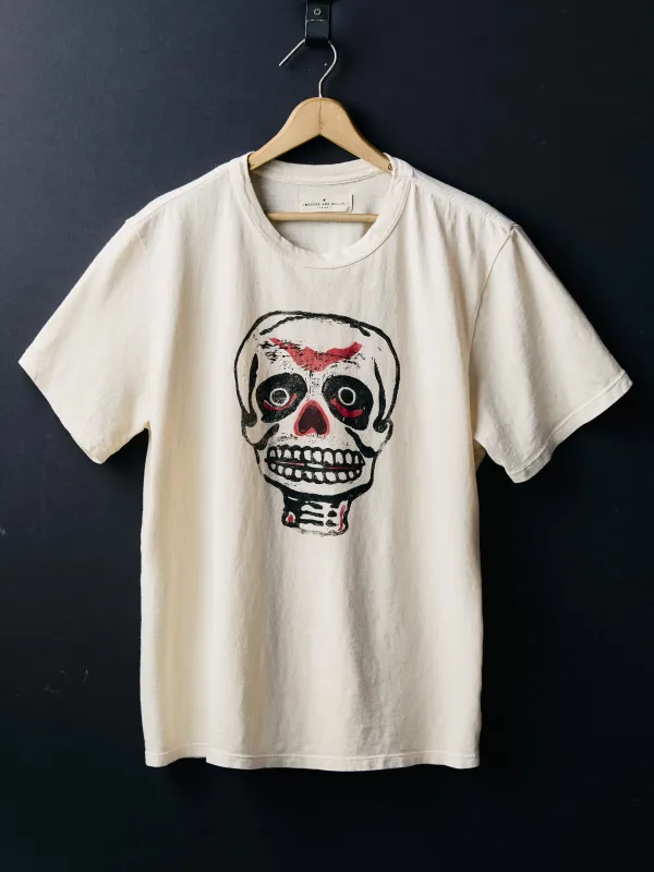 handpainted "living dead" tee sold by Imogene + Willie